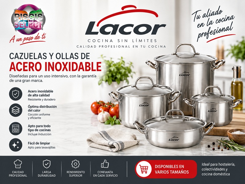 Lacor en Cantabria, menaje y cocina profesional en Piscis Select