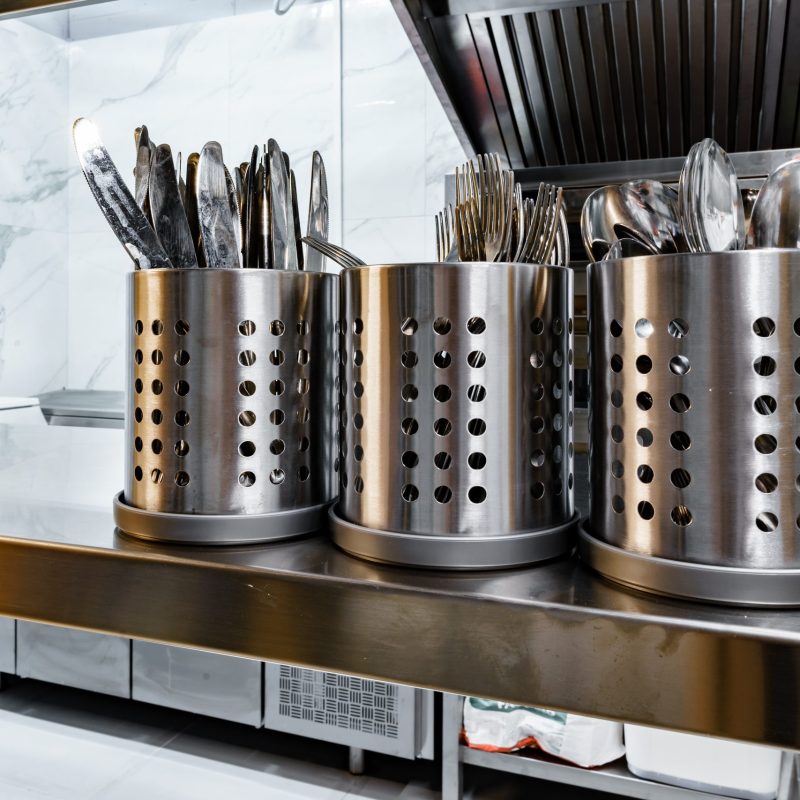 Kitchen appliances in professional kitchen in a restaurant, nobody